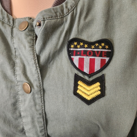 BETHANY MOTA x AEROPOSTALE Green Utility Bomber Jacket - Size L - Picture 5 of 16